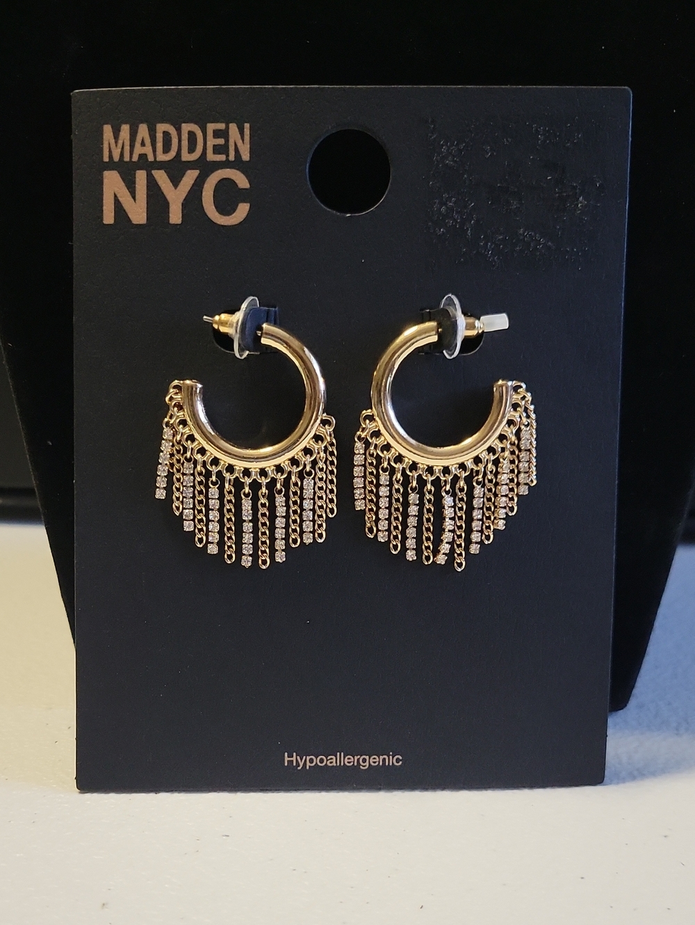 Gold Fringe Hoop Earrings